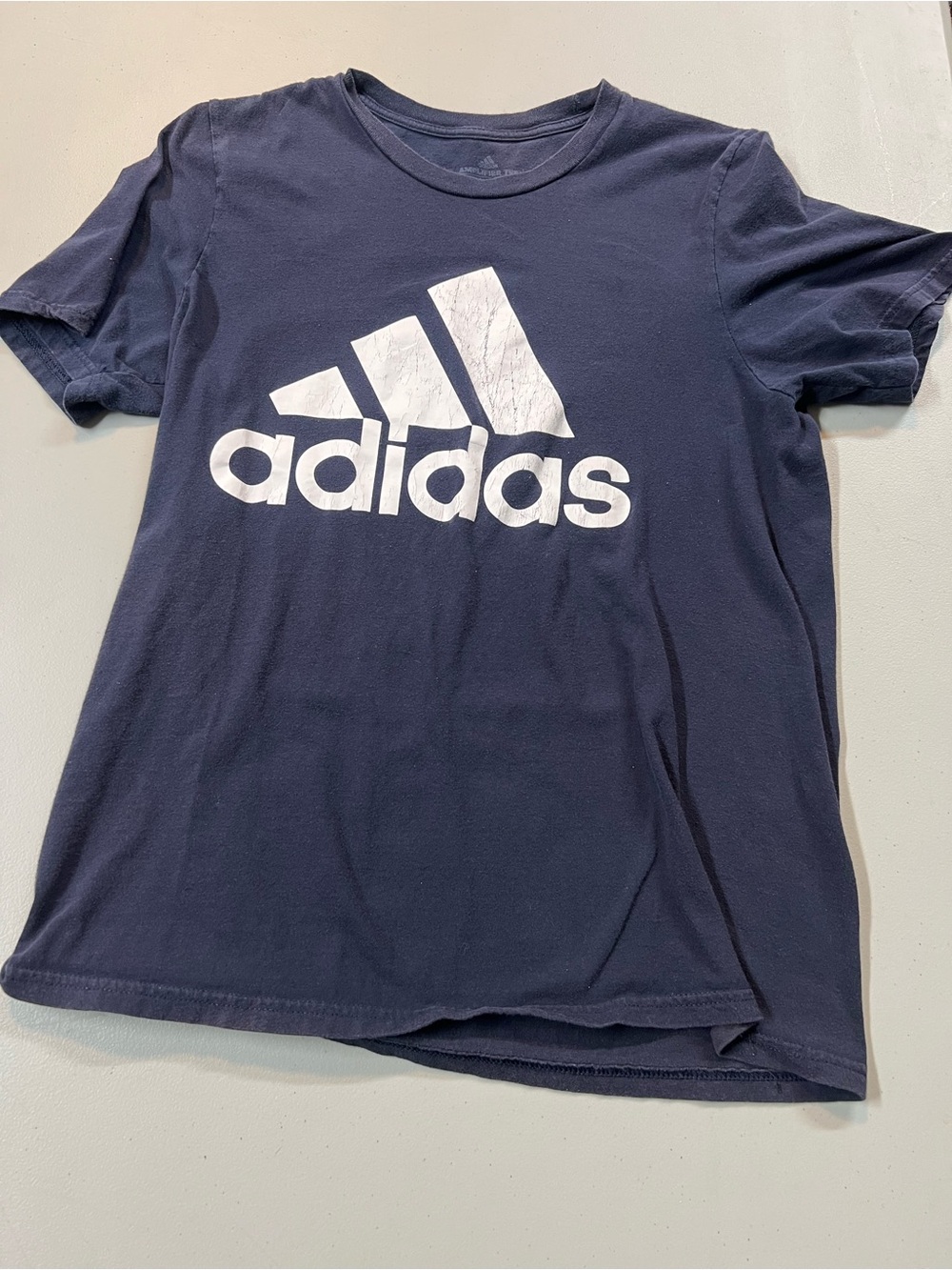 Adidas Navy Blue Logo Graphic T-Shirt Women’s Size M Short Sleeve Tee